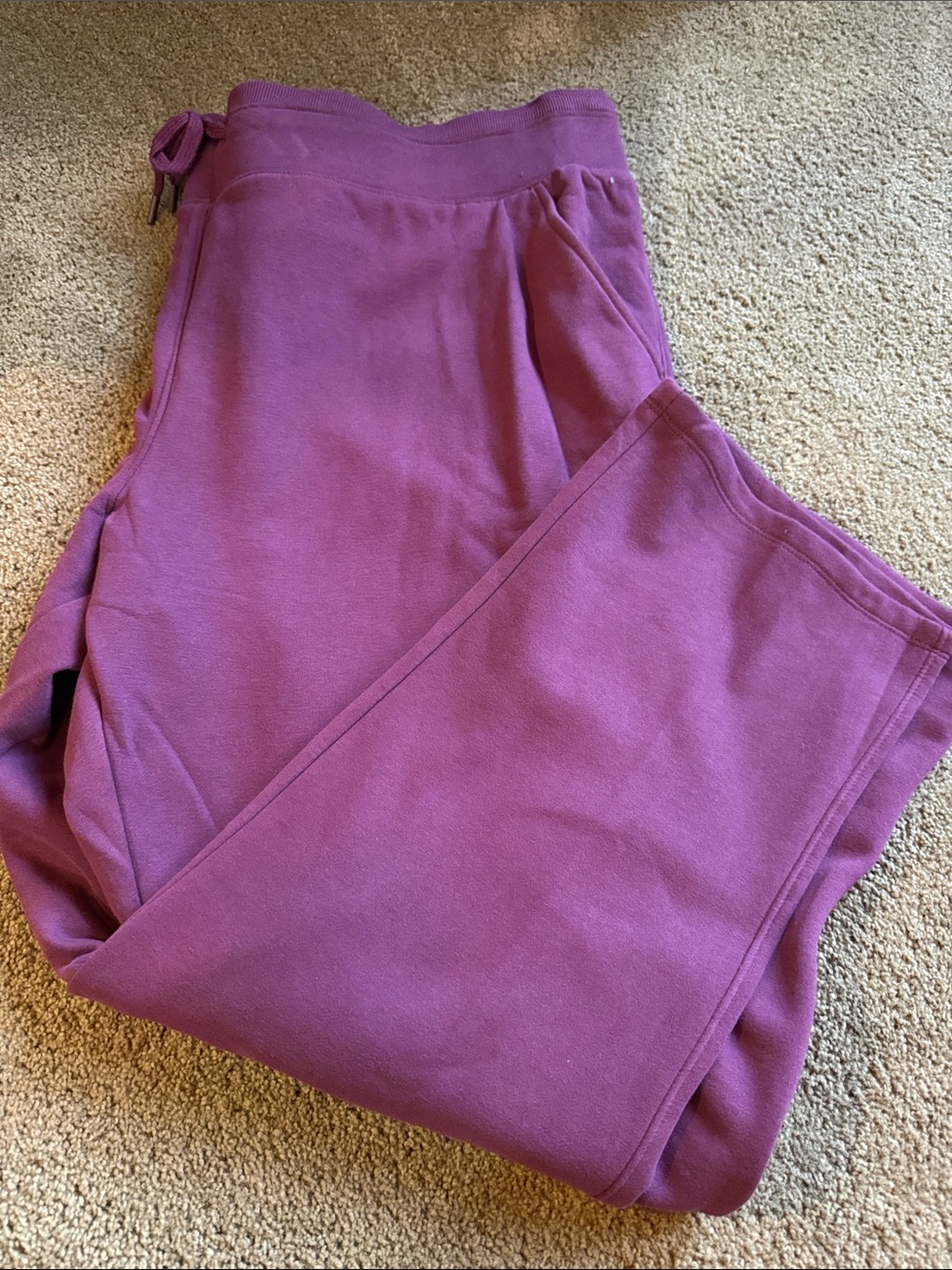 Women’s Cozy Wide-Leg Sweatpants in Wine Size 3X NWT
